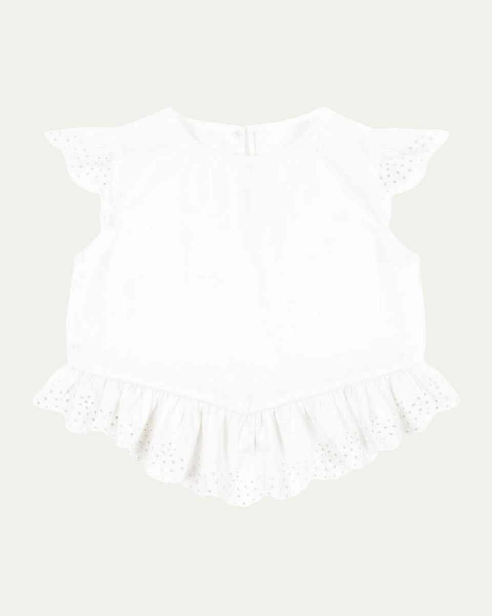 Rosie H-W x Girl's Fiori Broderie Peplum Top, Size 18M-